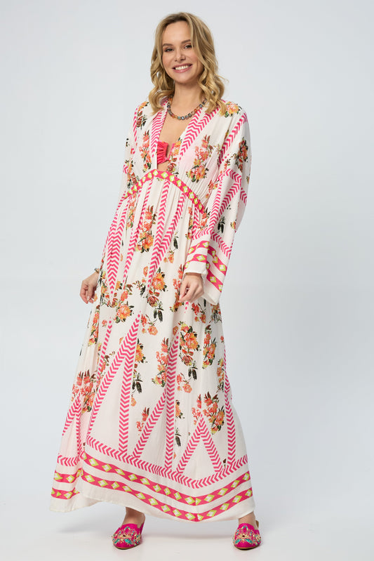 Aztec Floral Keyhole Kaftan