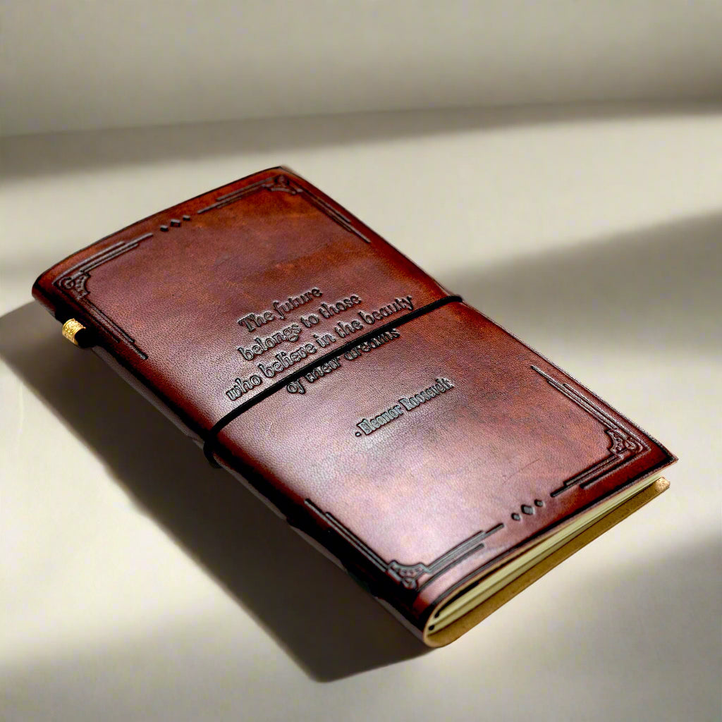 Debossed Refillable Leather Traveler's Notebook