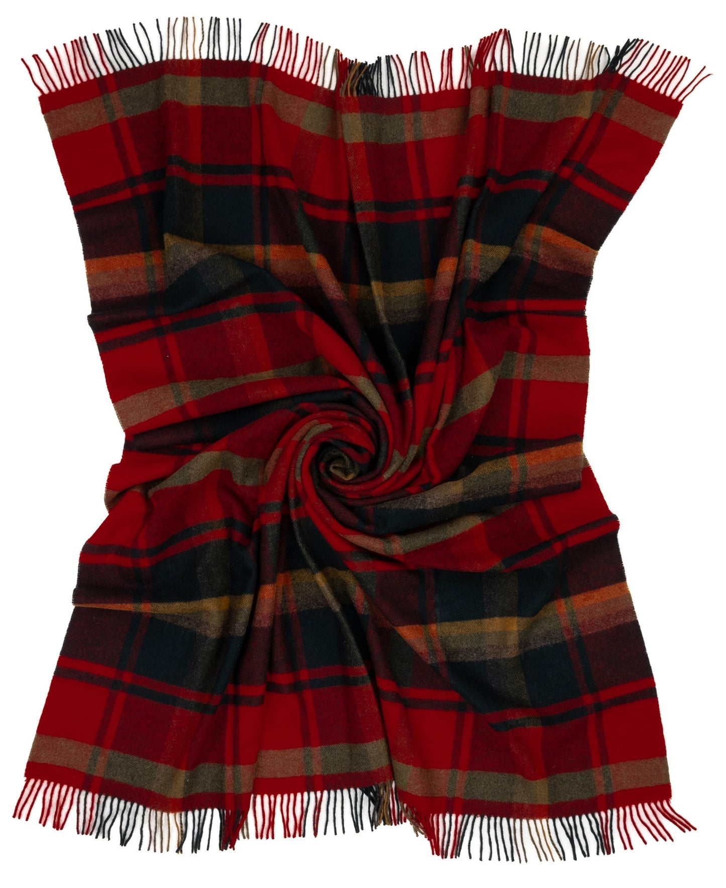 Highland Tweeds Shetland Lambswool Throw (Red Maple)
