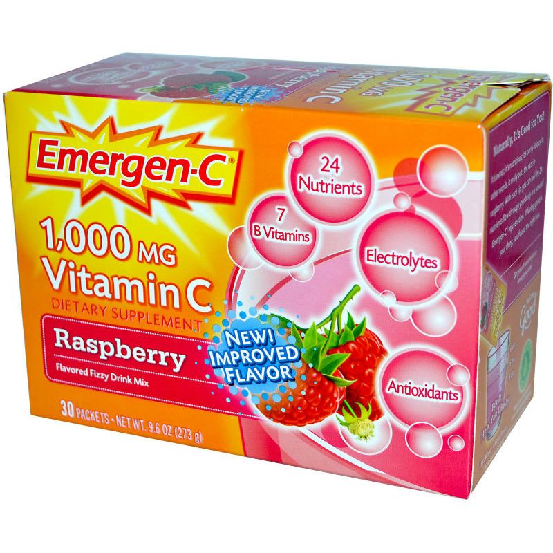 Emergen-C Vitamin 1000 Mg, Raspberry, Fizzy Drink Mix