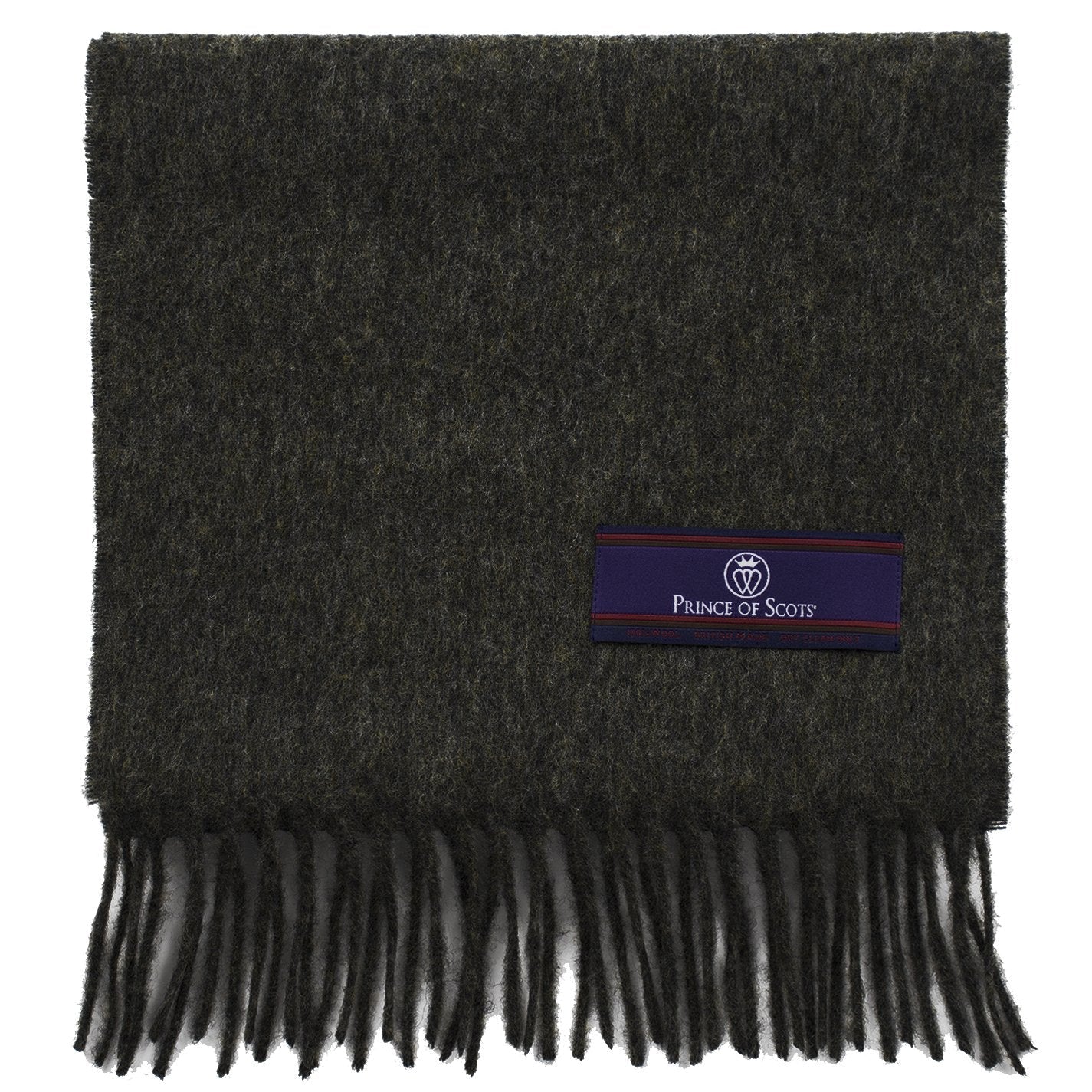 Prince of Scots Fringed Merino Wool Scarf (Grey)
