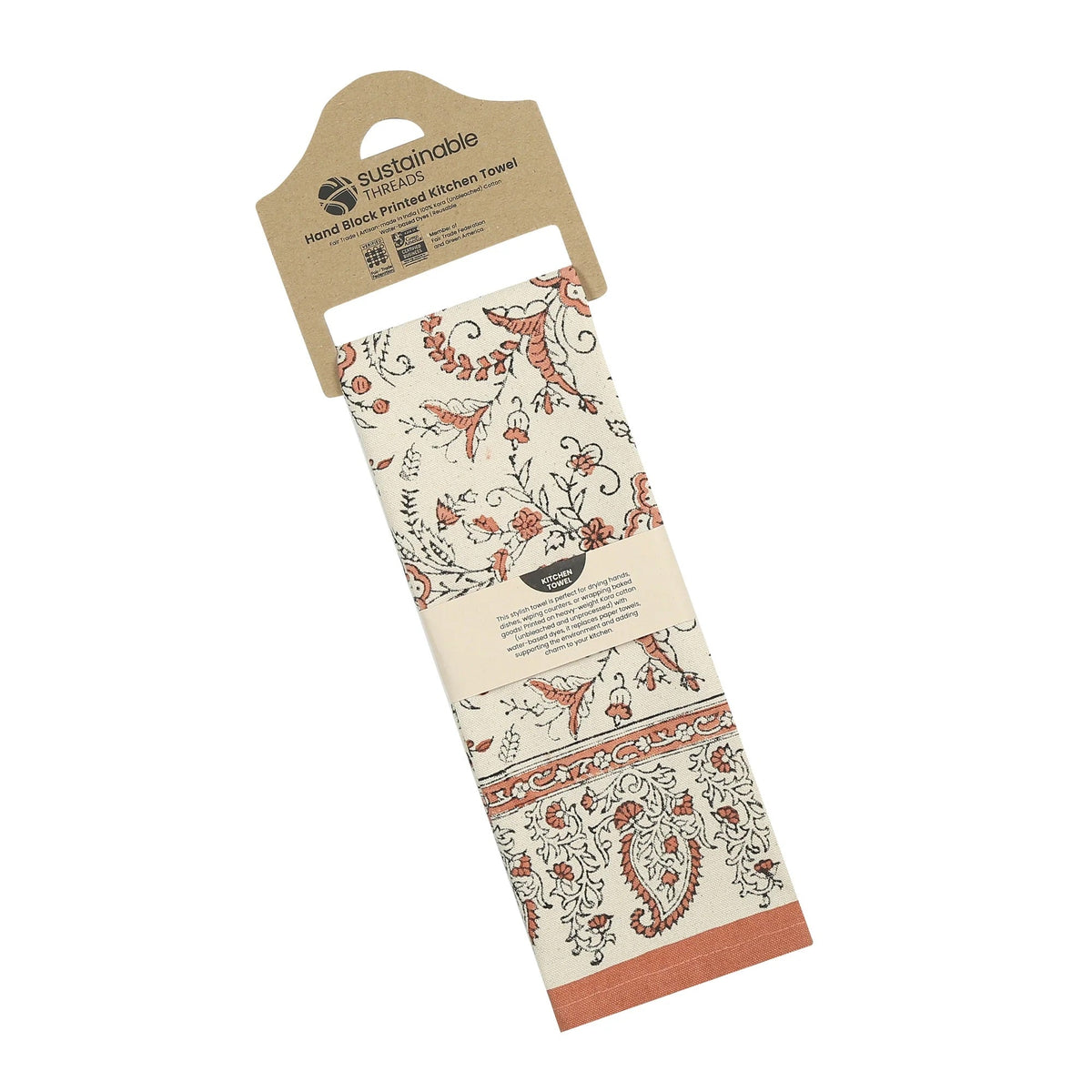 Cotton Kitchen Towel | Hand Block Printed | Ivy