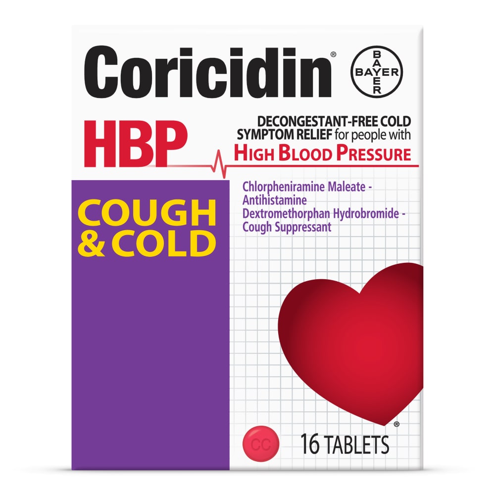 Coricidin HBP Cough & Cold Symptom Relief Tablets
