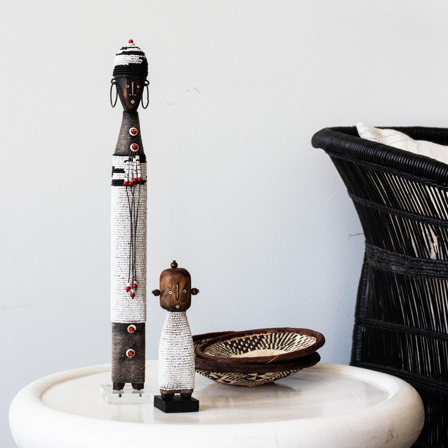 White Beaded African Namji Doll