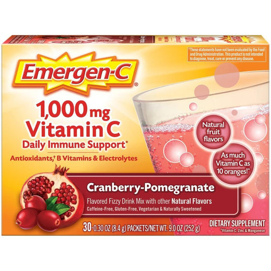 Emergen-C Fizzy Drink Mix, Vitamin 1,000 Mg, Cranberry Pomegranate, Packets