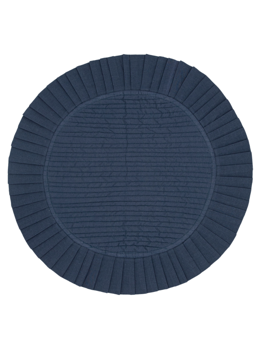 Navy Ruffle Circle Placemat | Set of 2