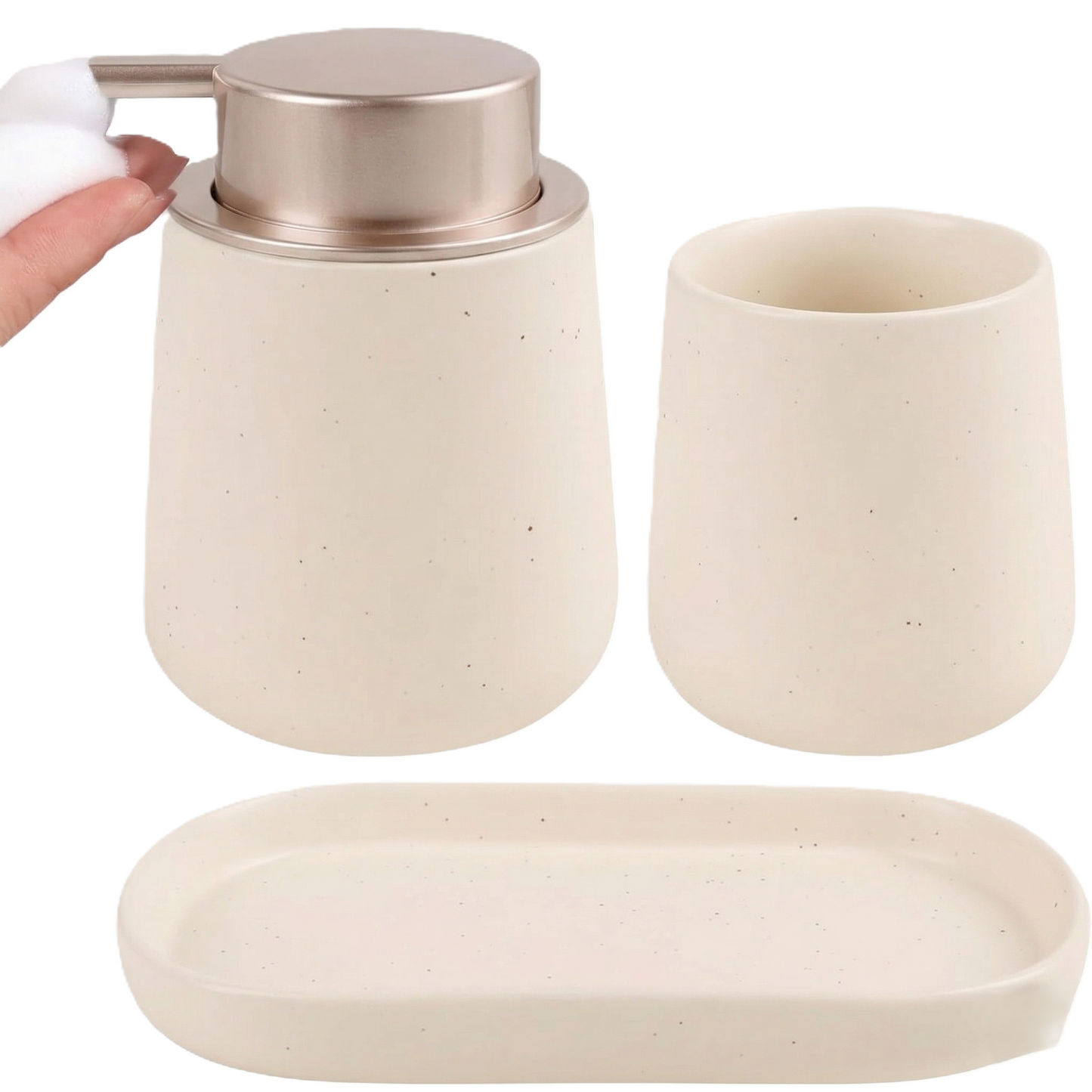 BosilunLife Foaming Bathroom Set Recycled Eco-Clay