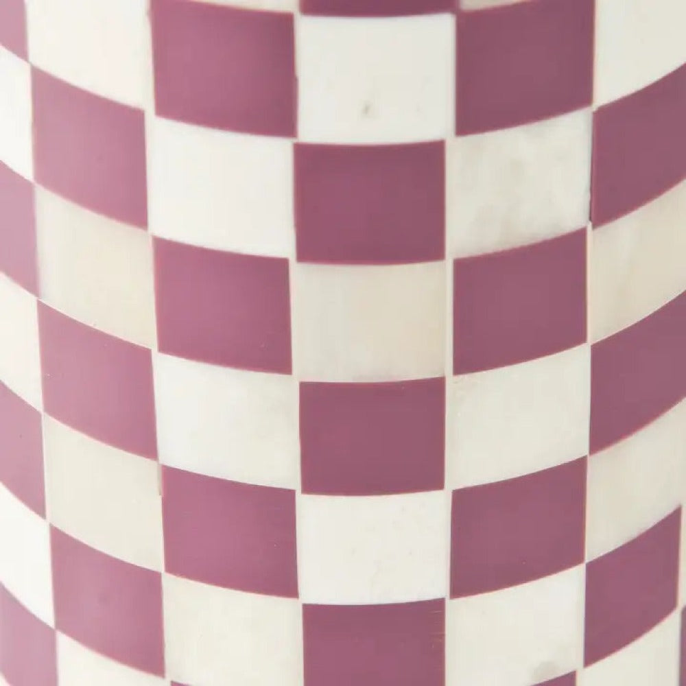 Checkered Bone Inlay Table Lamp Base