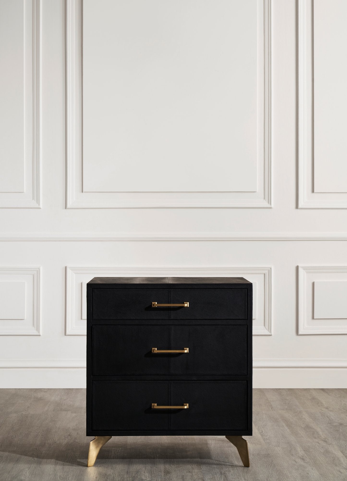 Berkeley Three Drawer Leather Side Table