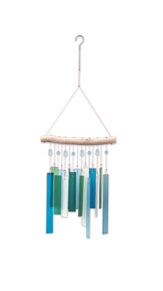 Recto, Blue Lagoon Sea Glass Wind Chime