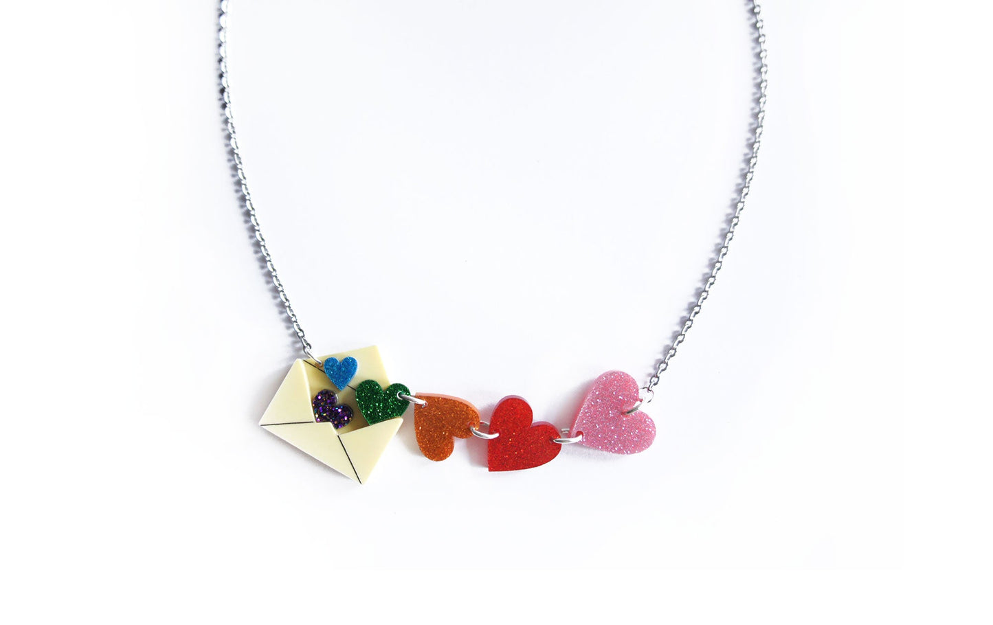 Love Letters Necklace by Laliblue - Rainbow