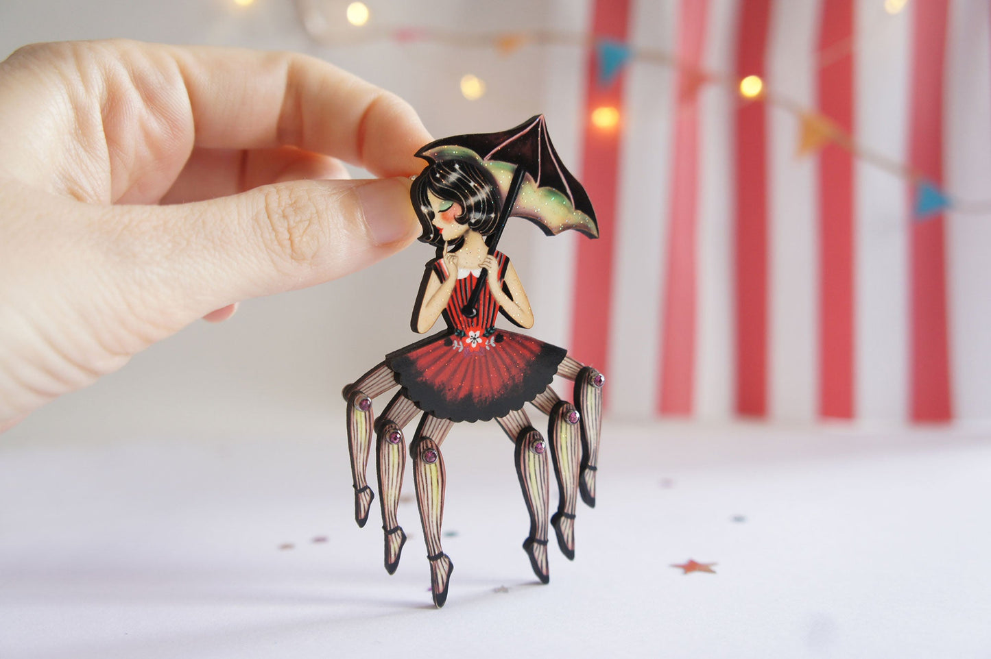 Spider Woman Halloween Brooch by Laliblue