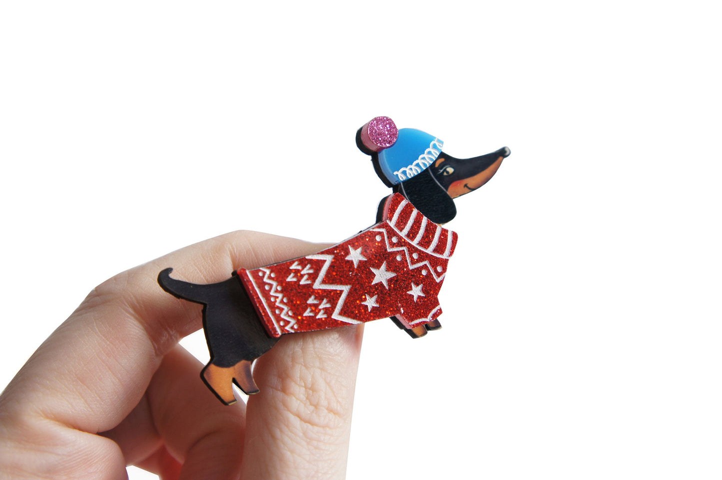 Dachshund Dog in Sweater Brooch by Laliblue