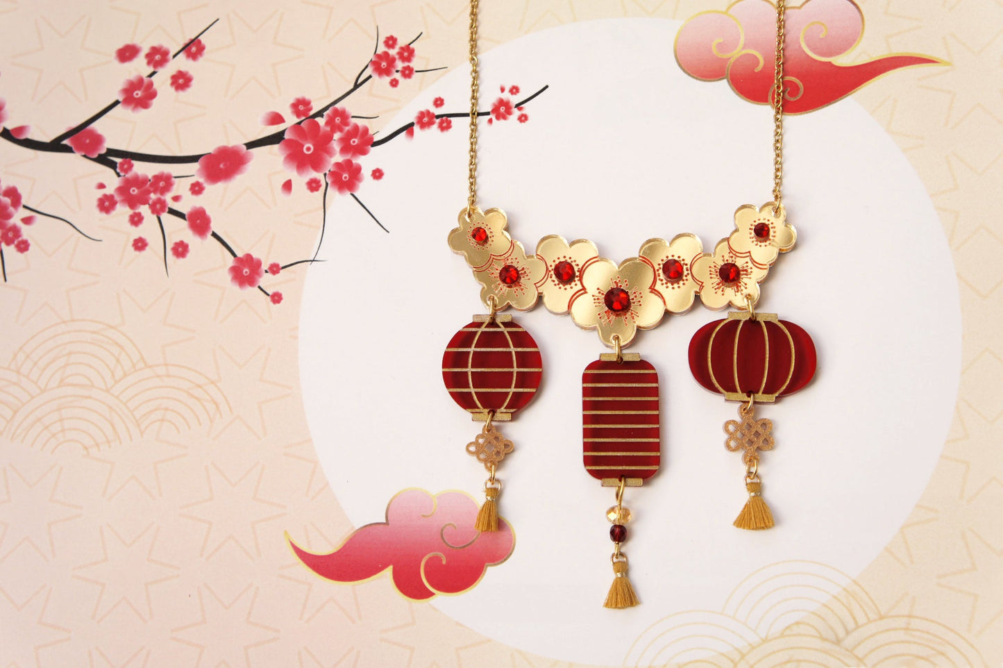 Lantern Party Necklace by Laliblue