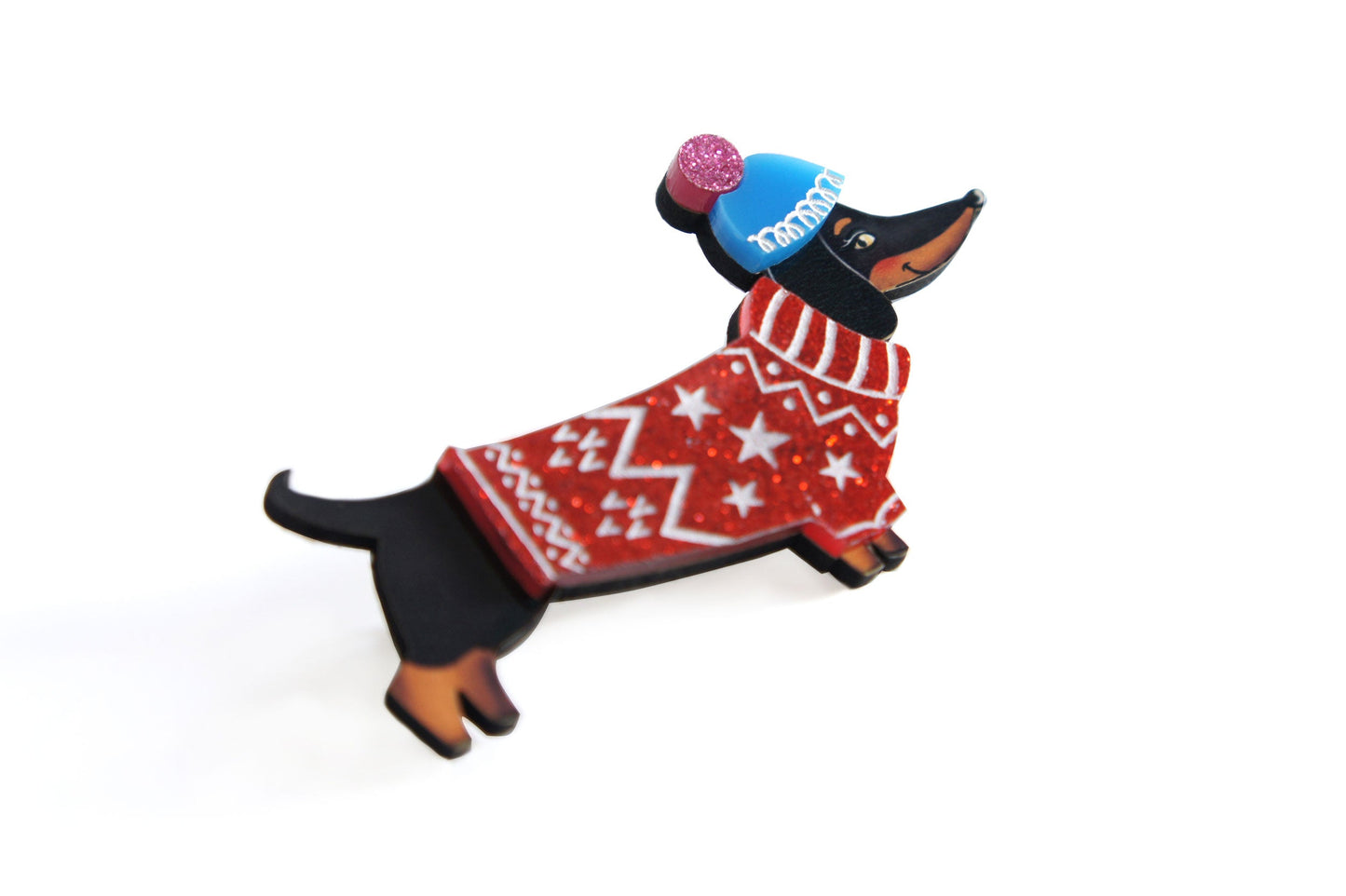 Dachshund Dog in Sweater Brooch by Laliblue