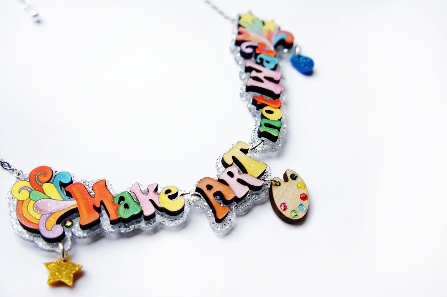 Make Love Not War Necklace by Laliblue – Retro Statement Necklace Vintage Inspired