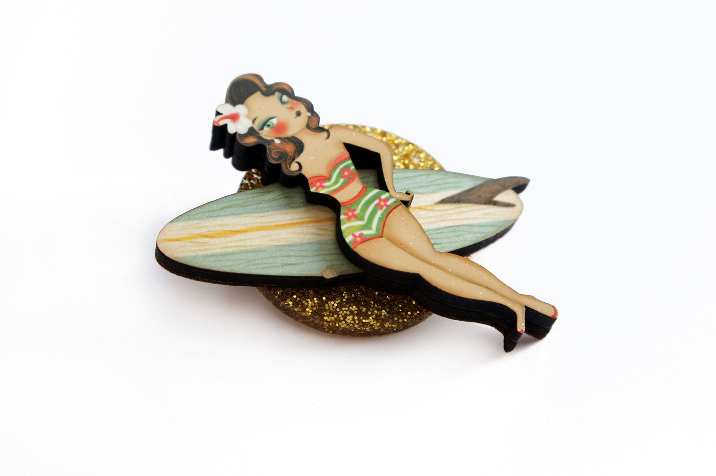 Surfer Girl Brooch by Laliblue