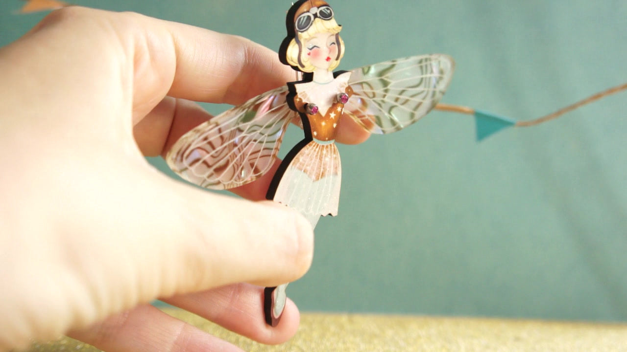 Butterfly Woman Halloween Brooch by Laliblue