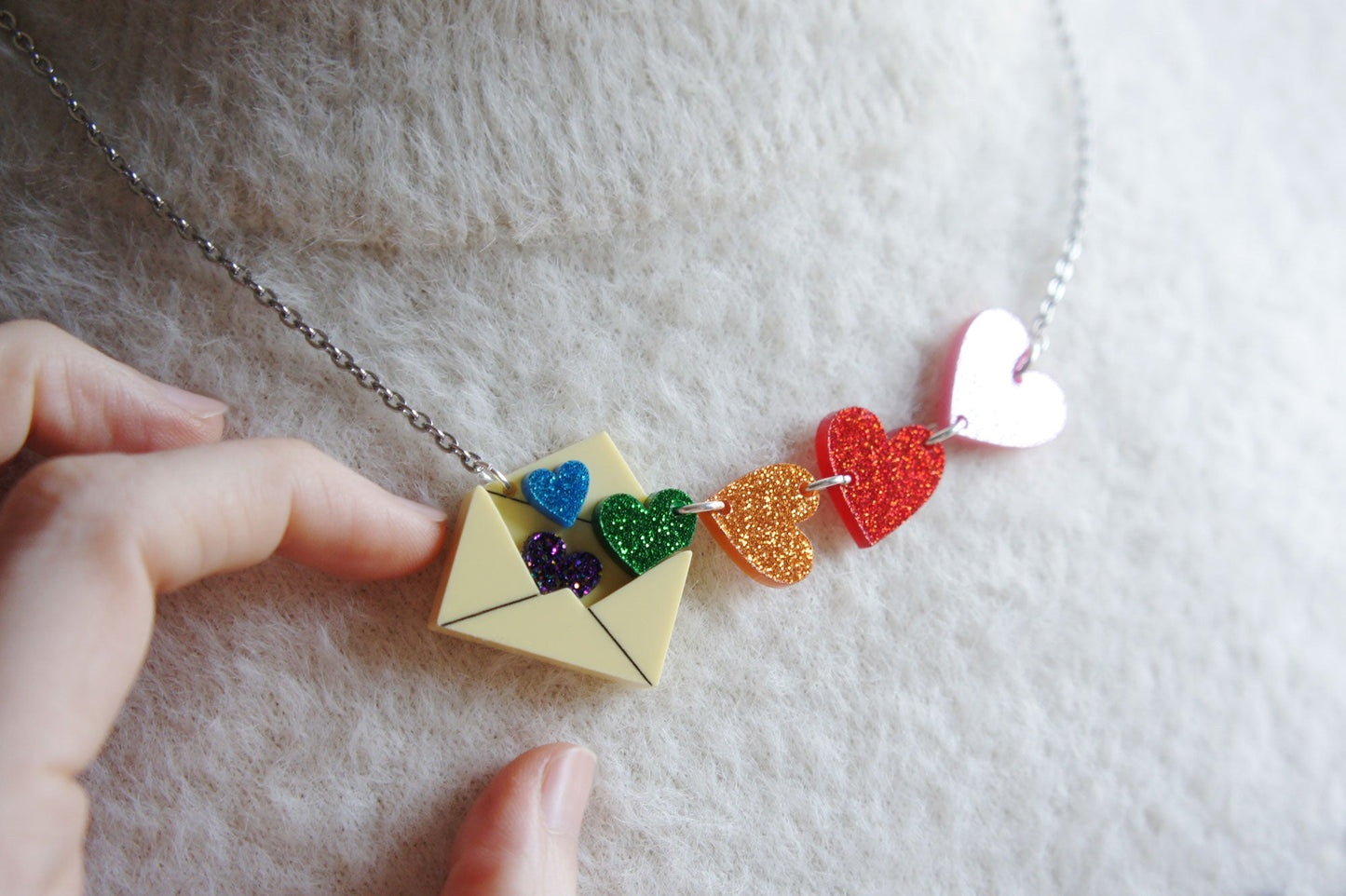 Love Letters Necklace by Laliblue - Rainbow