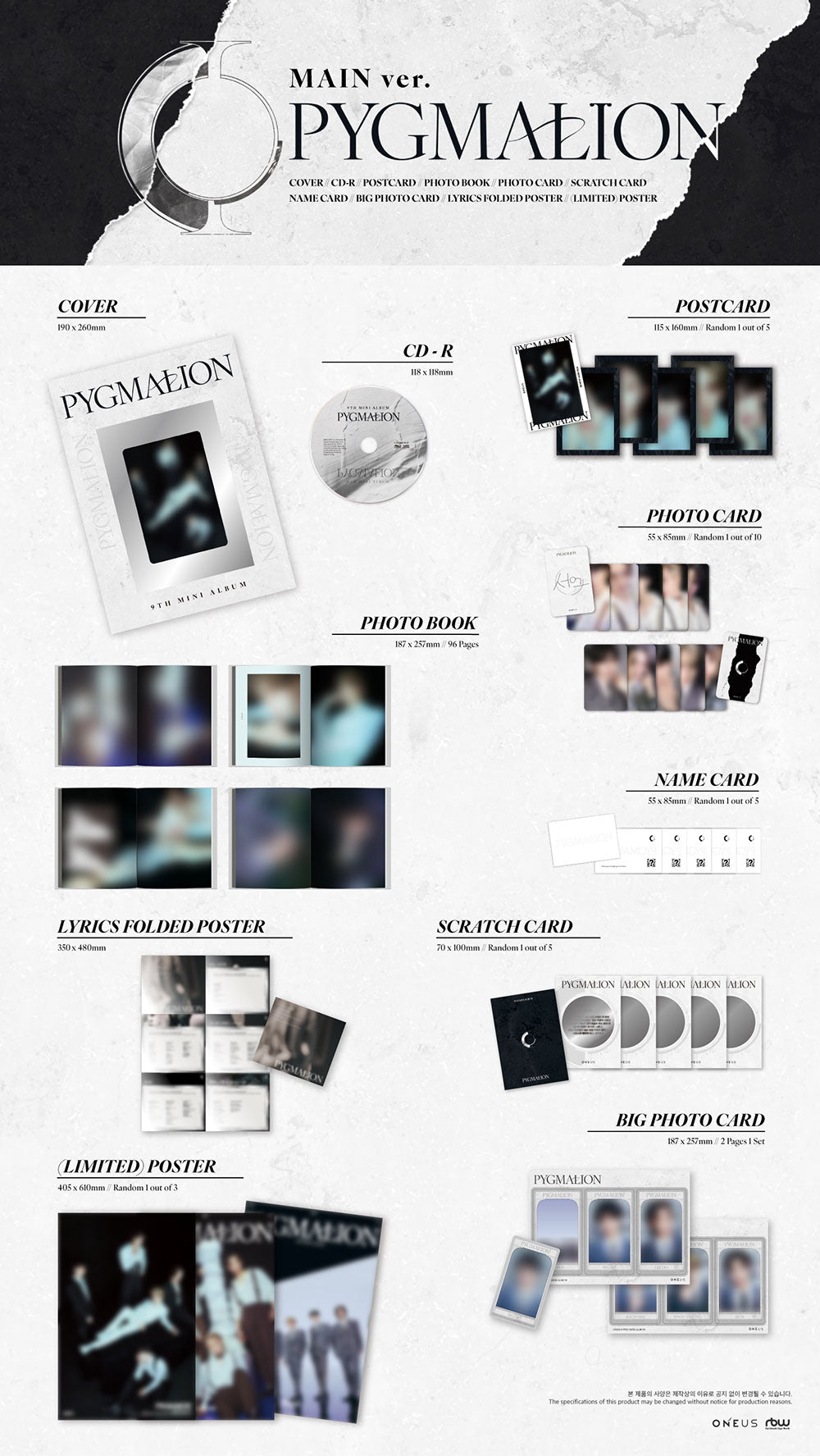 Oneus 9th Mini Album - Pygmalion (Main Ver)