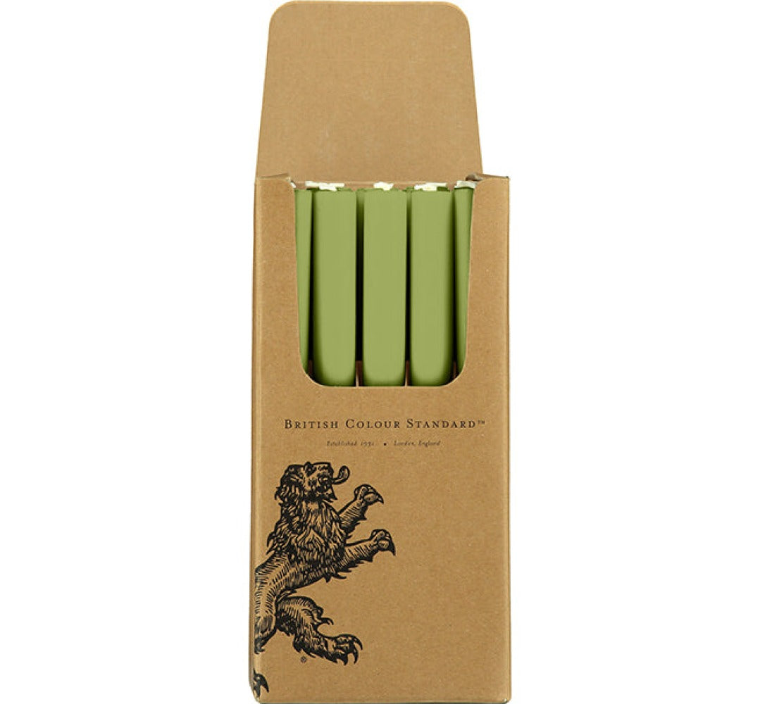 S/25 Olive Green Dinner Candles