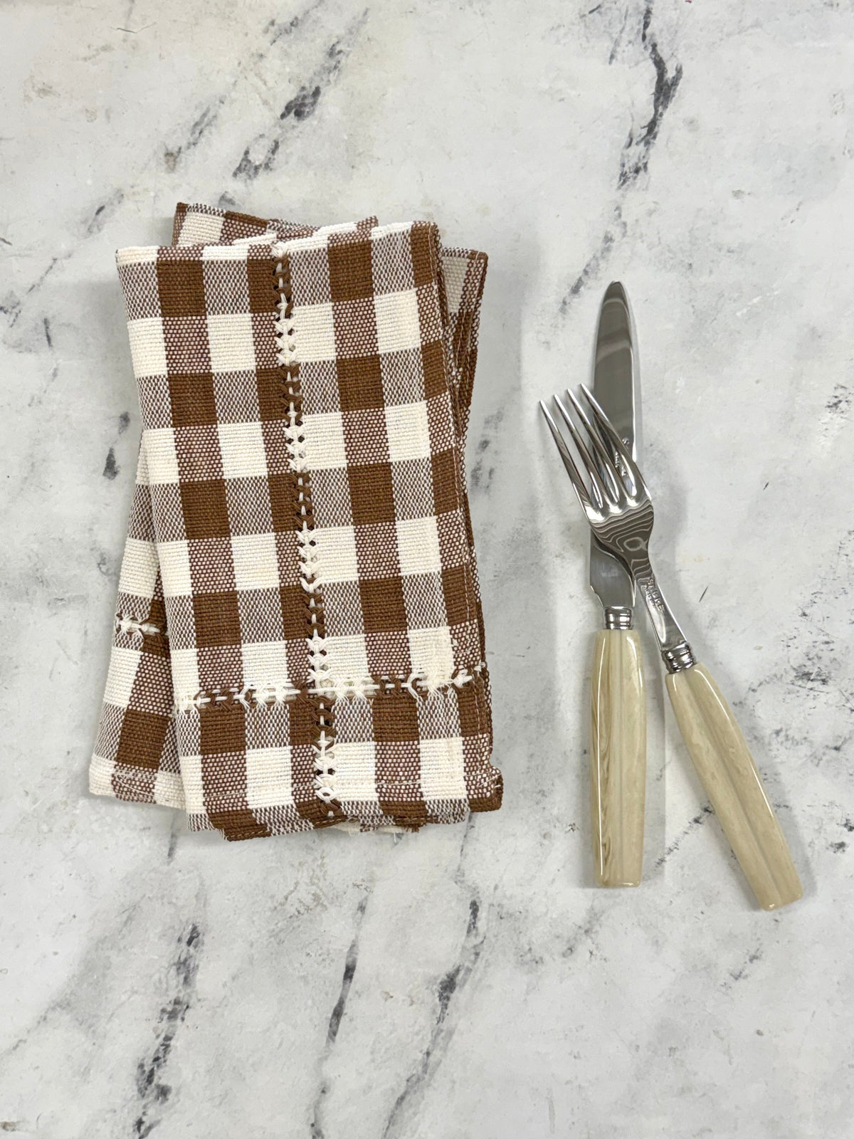 Hand-stitched Napkin, Espresso S/2