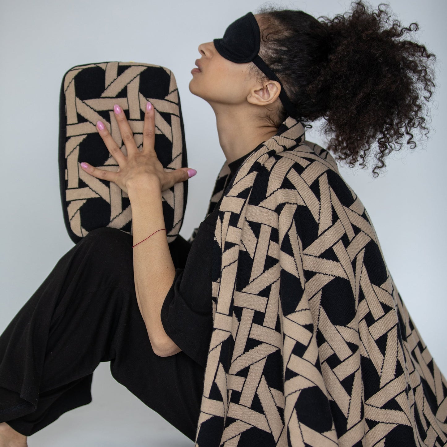 Riti Organic Cotton Travel Blanket and Eye Mask Set