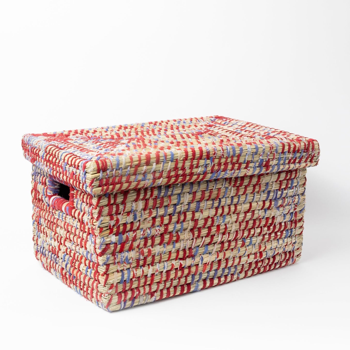 Lidded Sari Storage Basket 10.5H