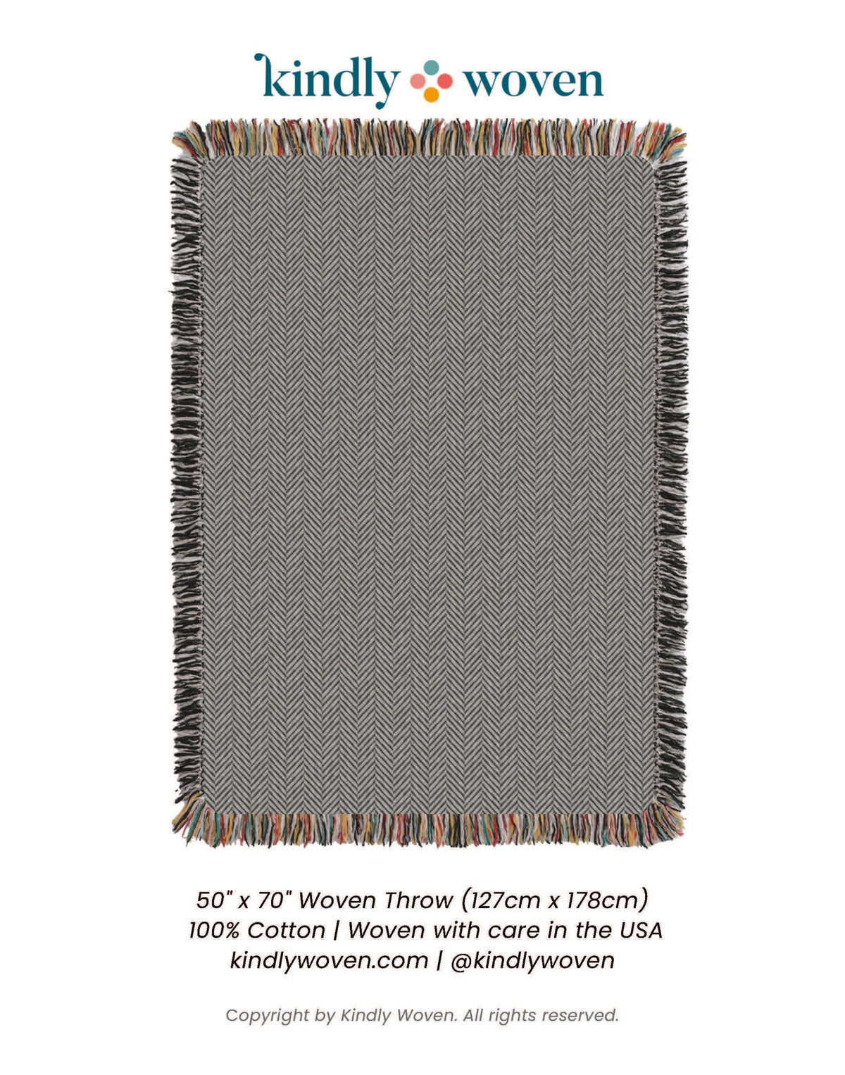 Neutral Herringbone Jacquard Woven Throw