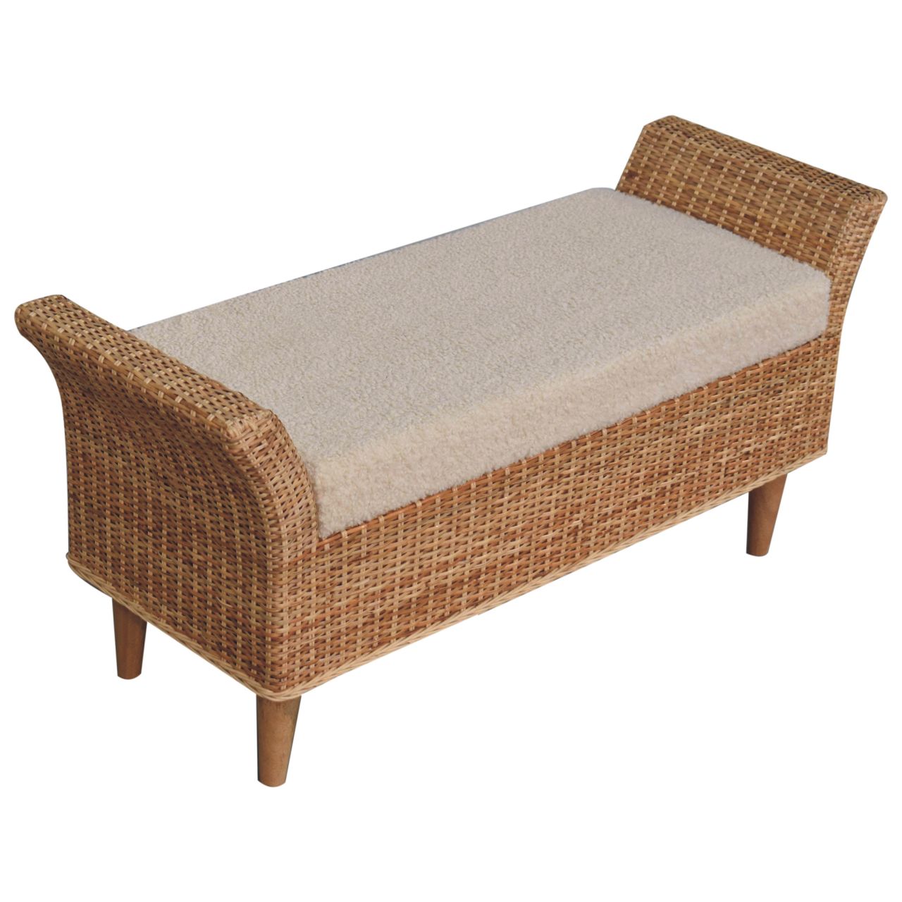 Solid Wood Riviera Woven Bench