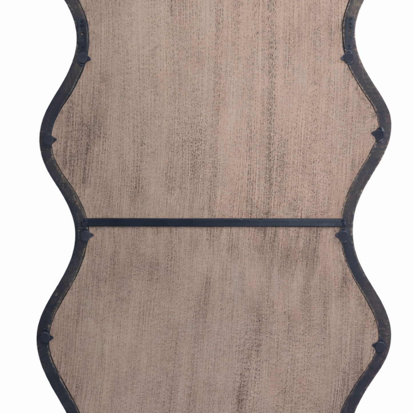 Wavy Full-Length Wall Mirror with Mango Wood Frame, 36x72"