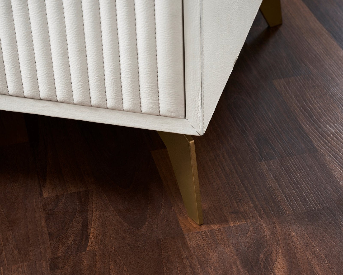 Stanford Two Drawer Leather Side Table