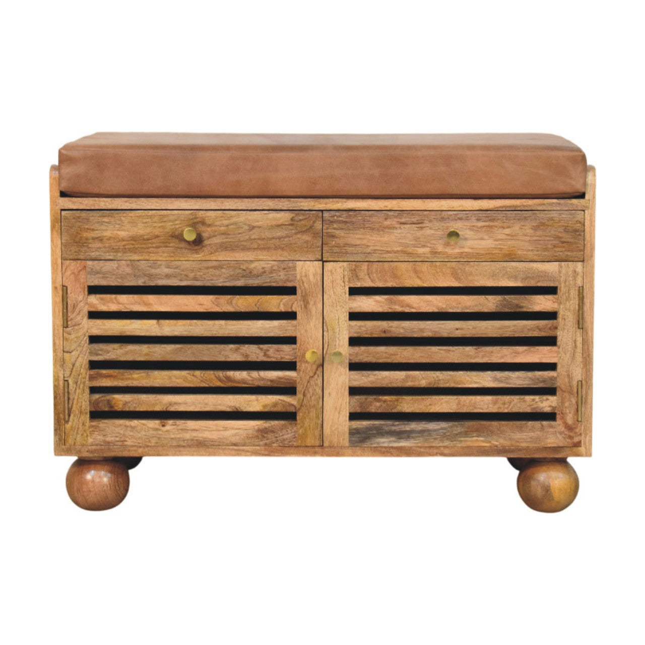 Solid Wood Oakridge Leather Shoe Cabinet
