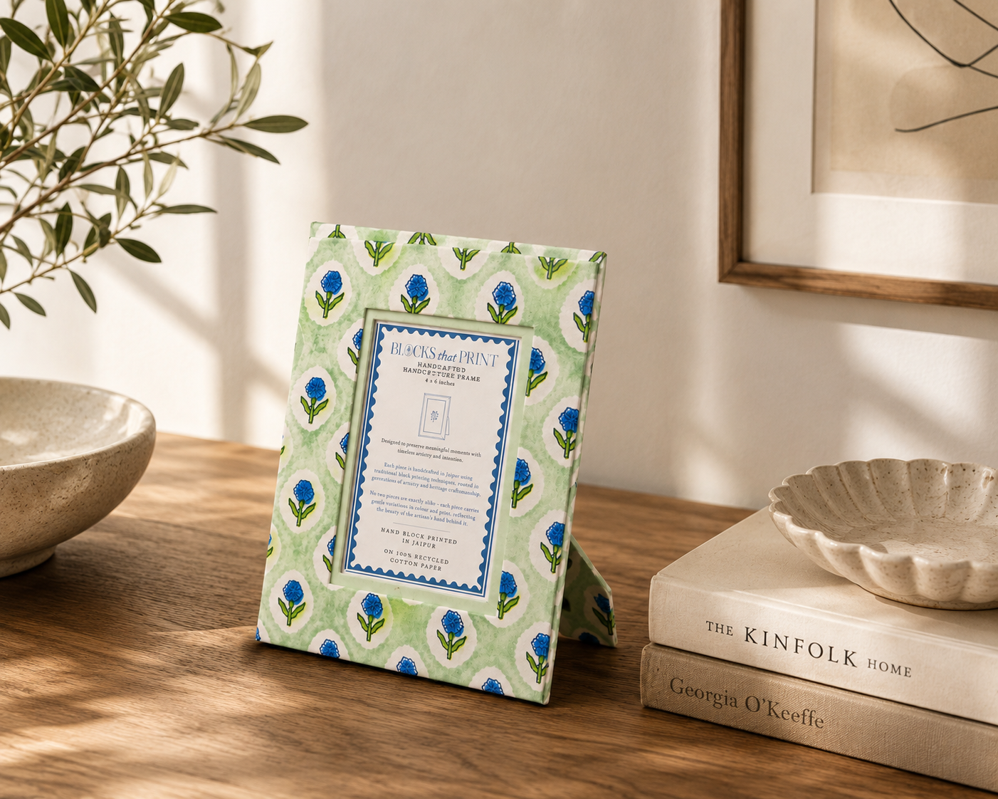 Medium Block Print Photo Frame (4 x 6) - Mint