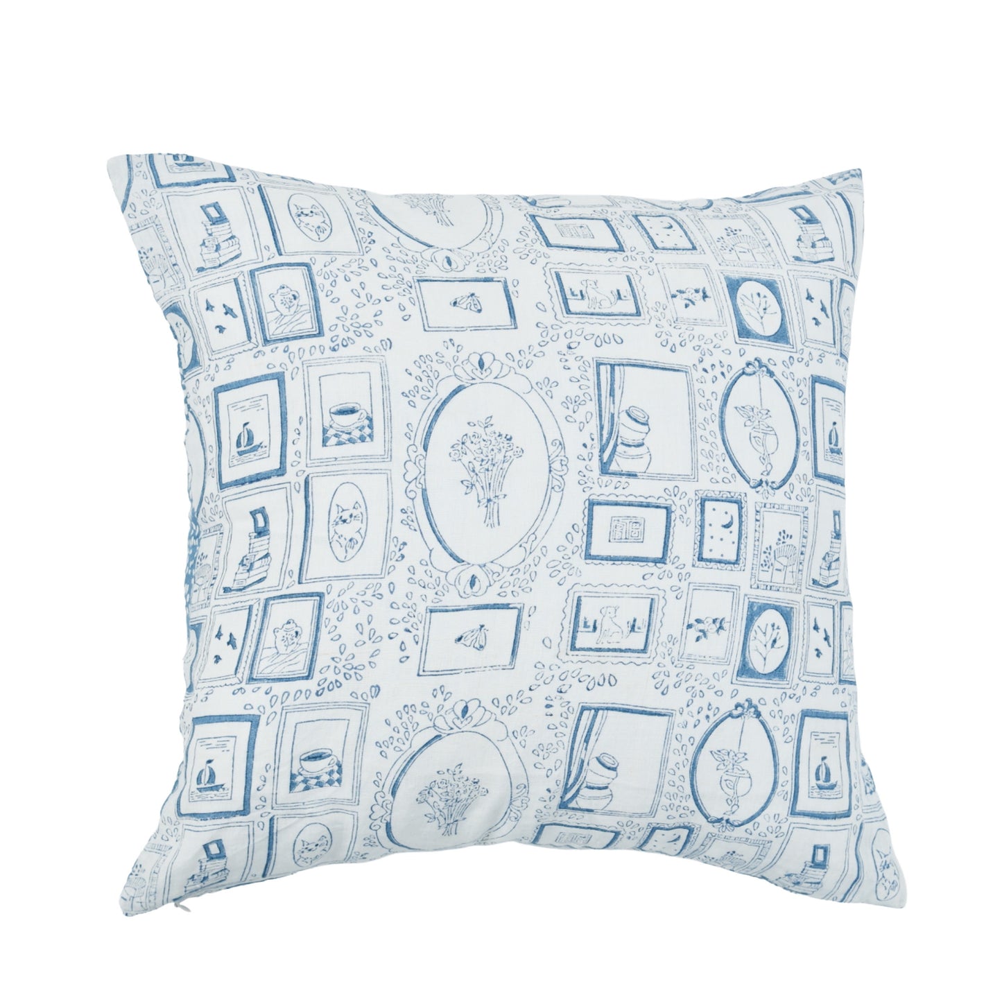 Wall Of Frames - Hand Block Printed Pillow  Cover