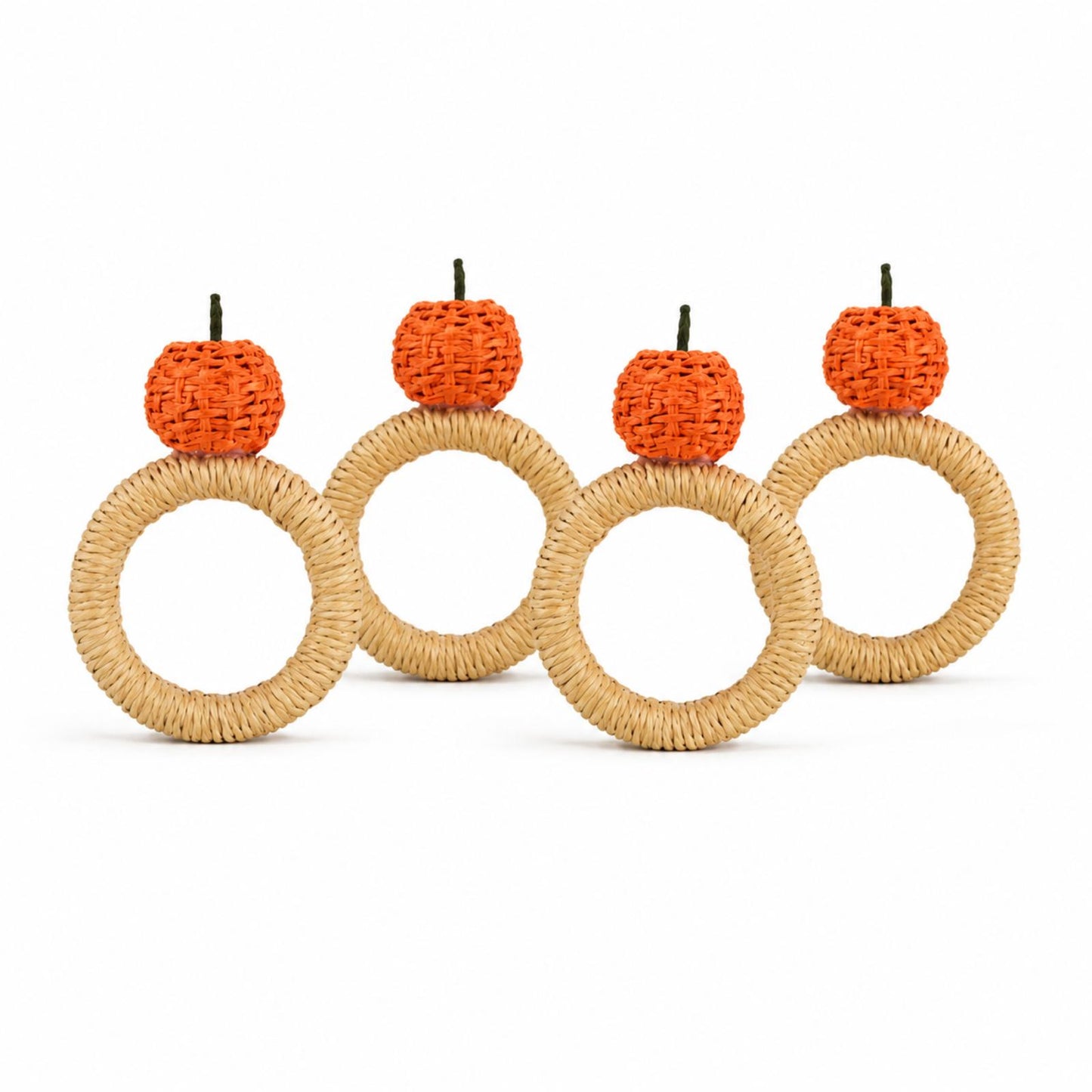 Handwoven Orange Napkin Ring - Set of 4