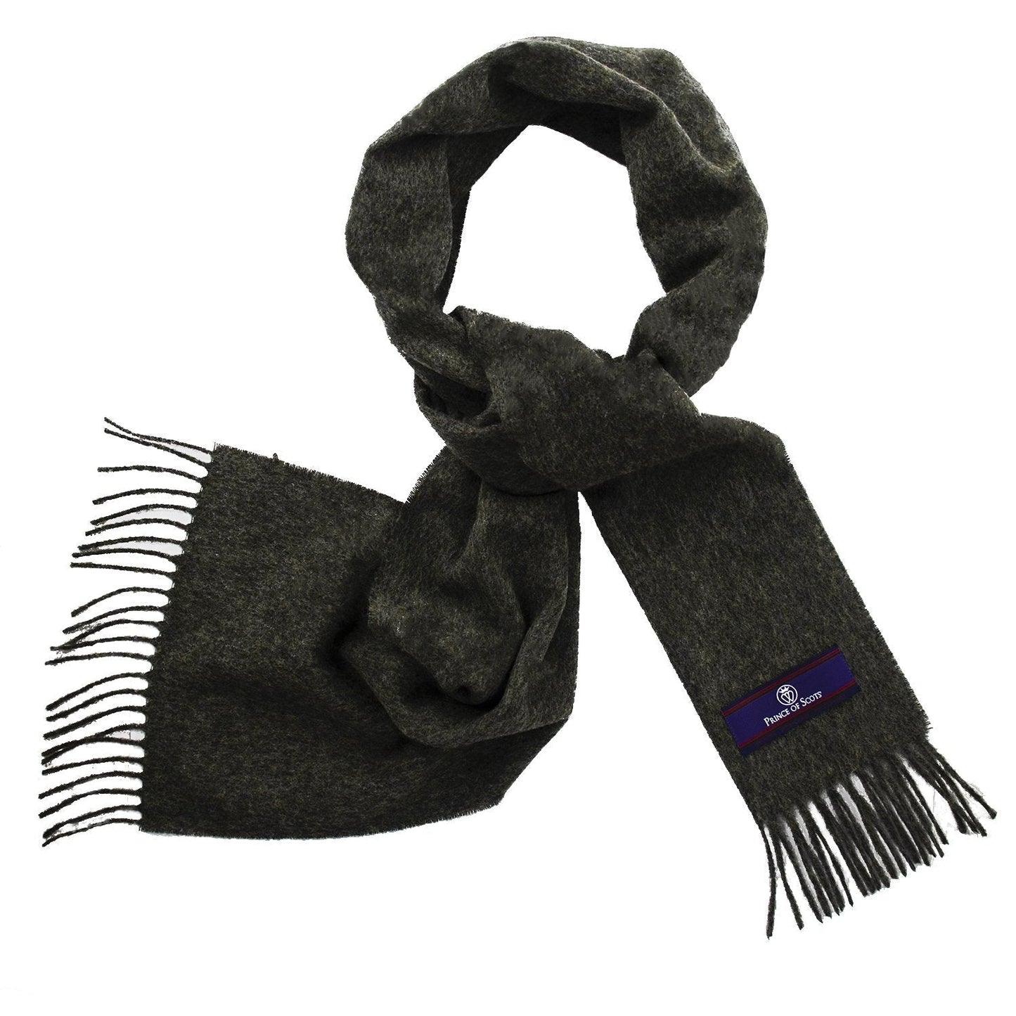 Prince of Scots Fringed Merino Wool Scarf (Grey)