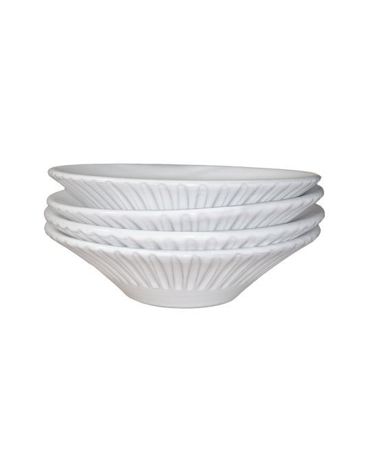 Milk White Lines Coupelle - Set of 4