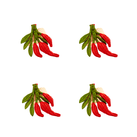 S/4 Red Chili Pepper Napkin Ring