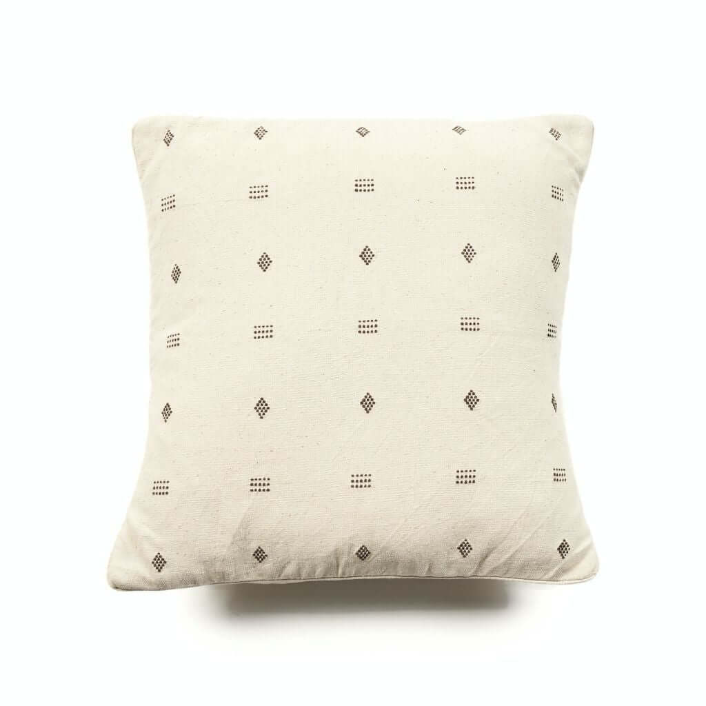 Nira White Hand Spun Organic Cotton Handloom  Pillow Cover