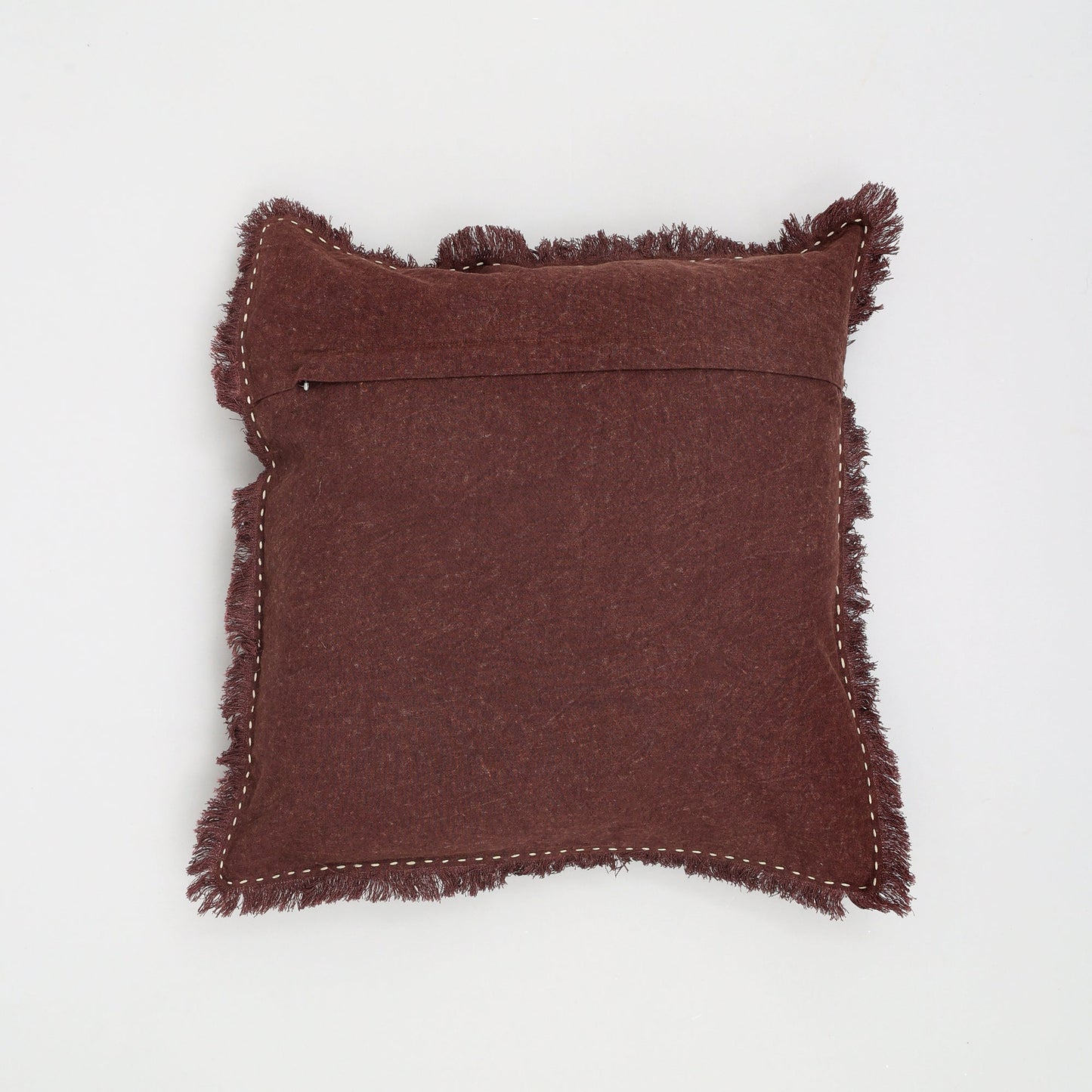 Stonewashed Linen Pillow with Hand Worked Edges