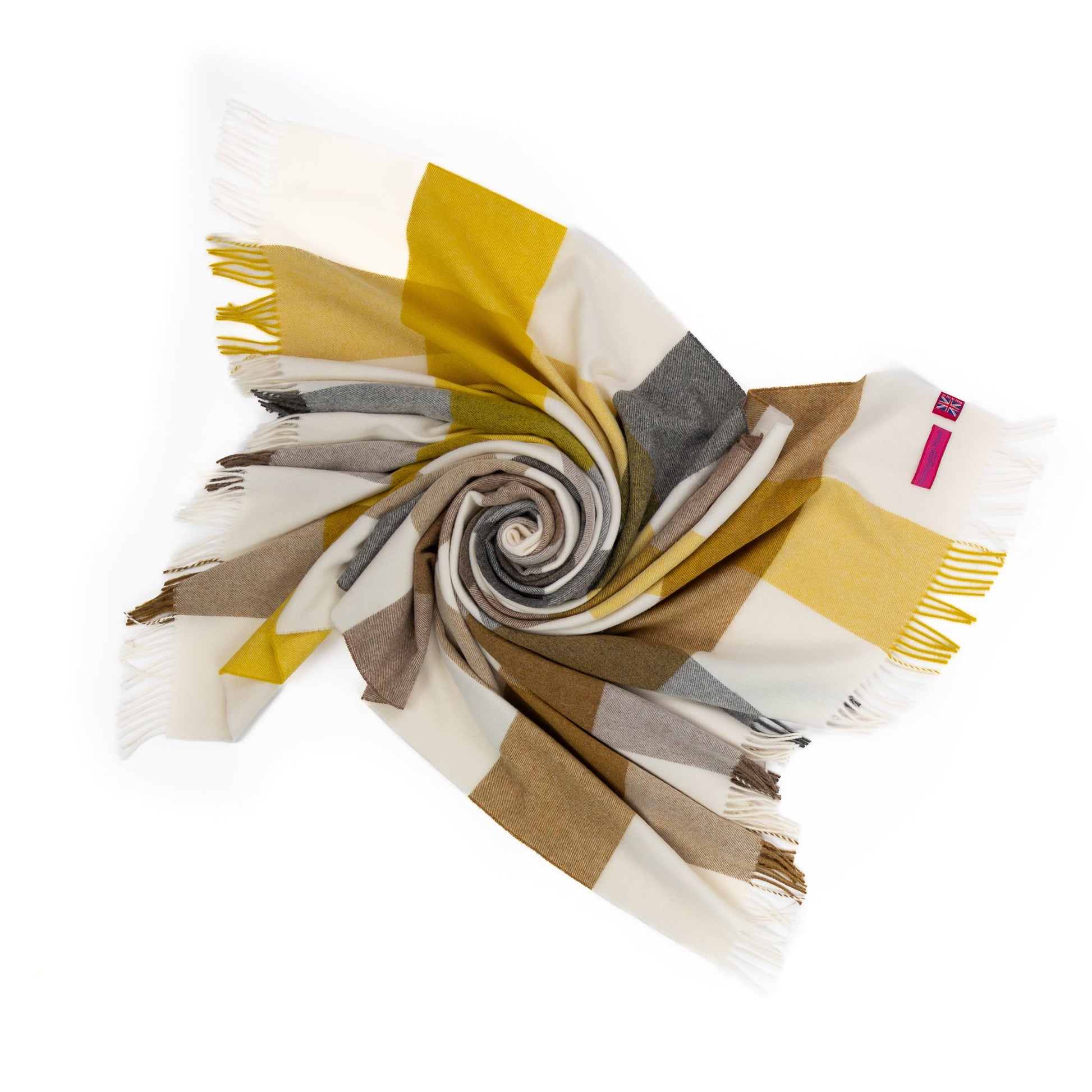 Southampton Home Merino Wool Throw – Block Gold | UK Made - Osadia Concept Store