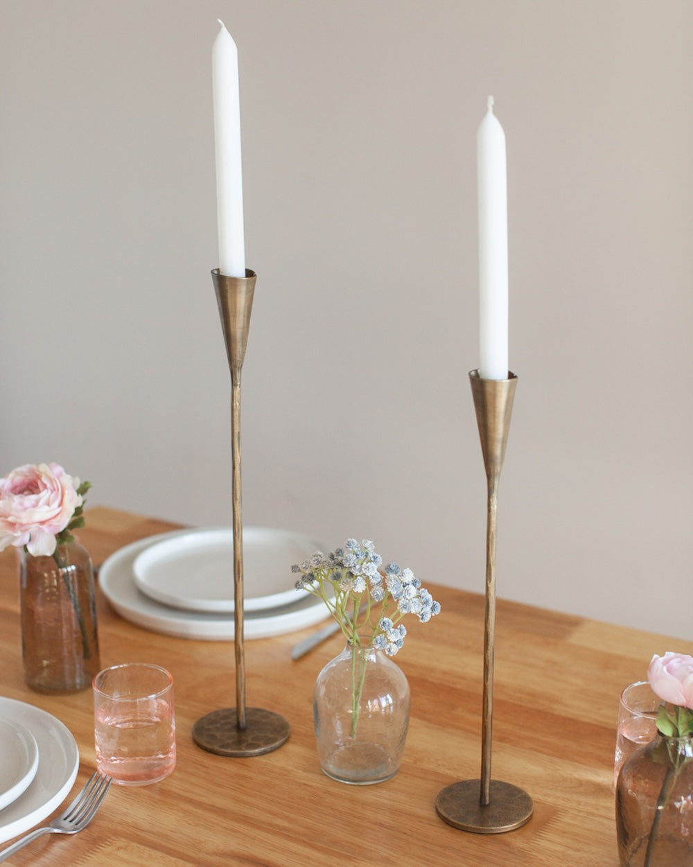 S/2 Phoenix Candlesticks - Brass Finish