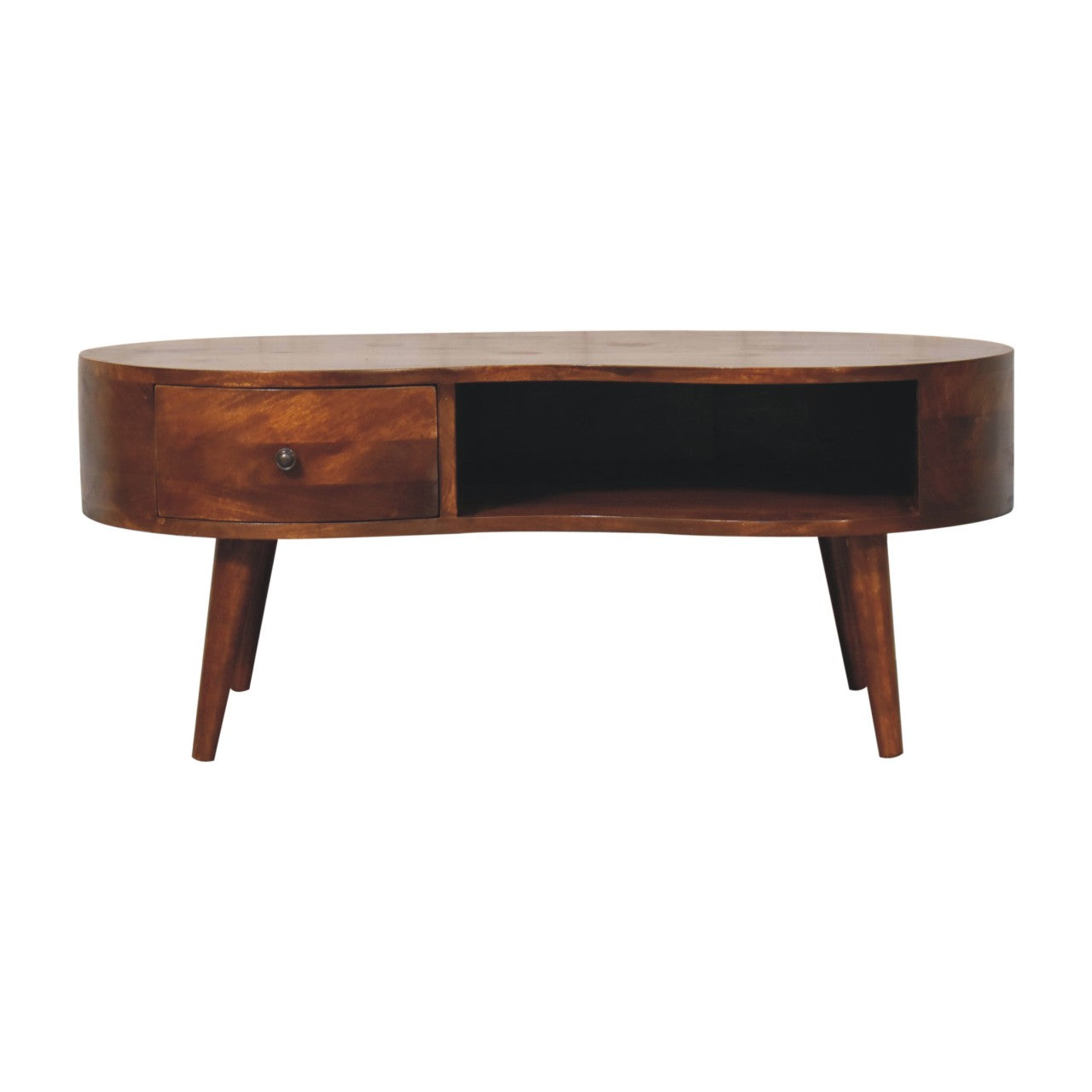 Solid Wood Large Chestnut Wave Coffee Table