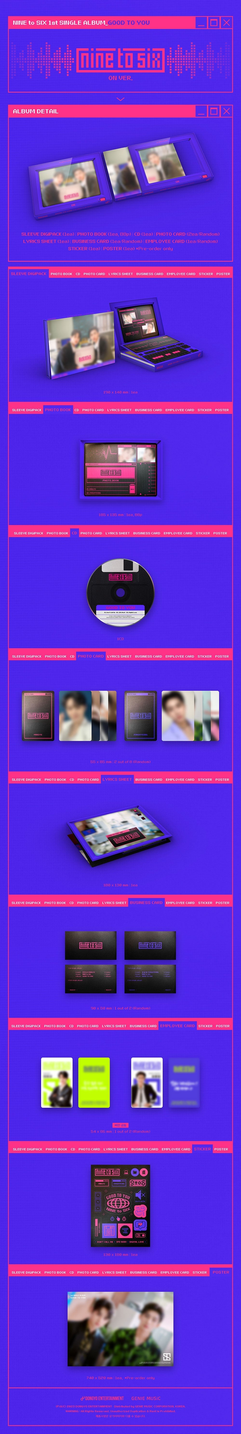 Nine To Six 1st Single Album - Good To You