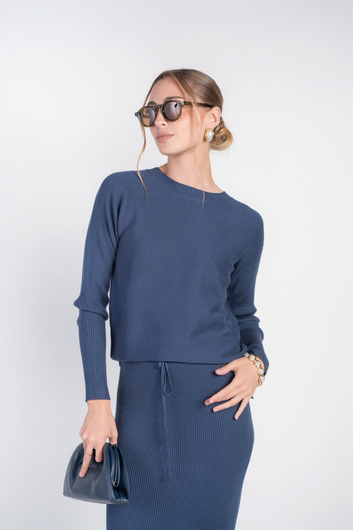 Sweater Rib Top- Moonbeam