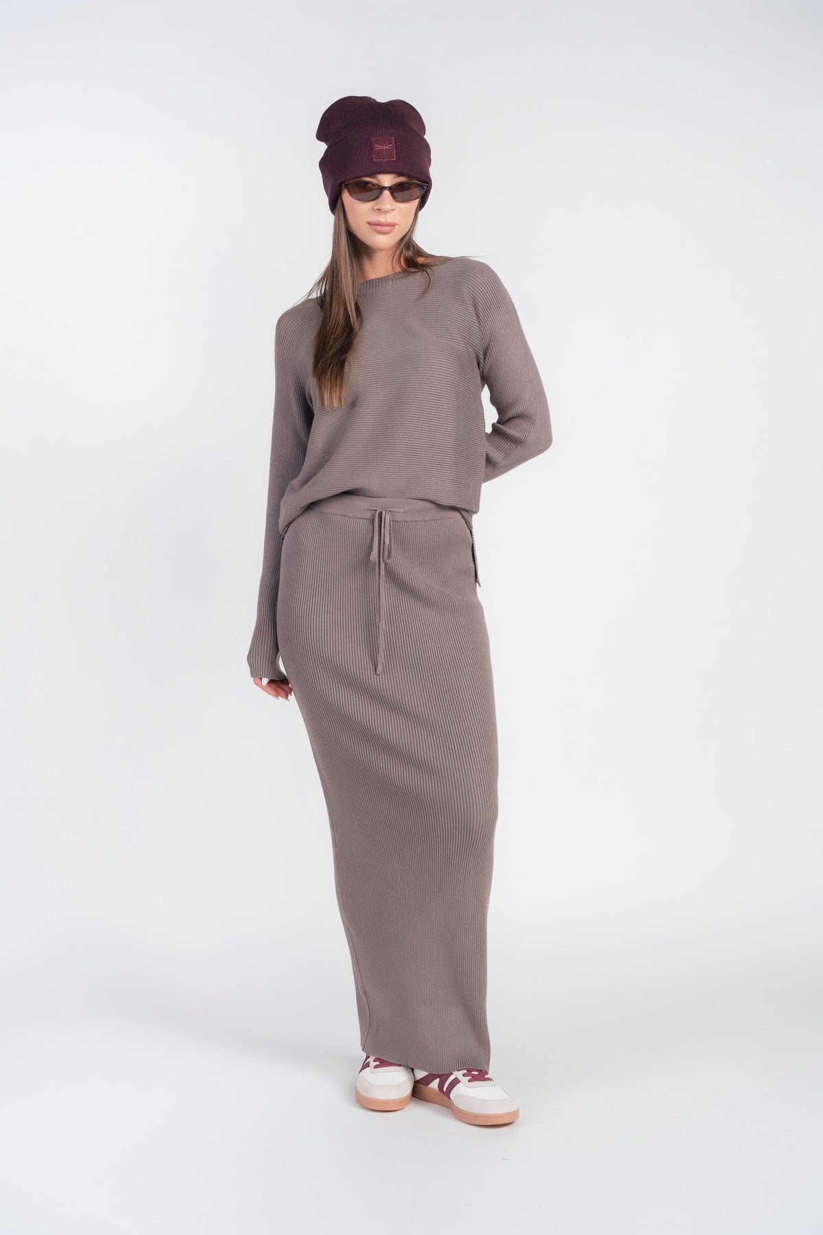 Sweater Rib Top- Mushroom