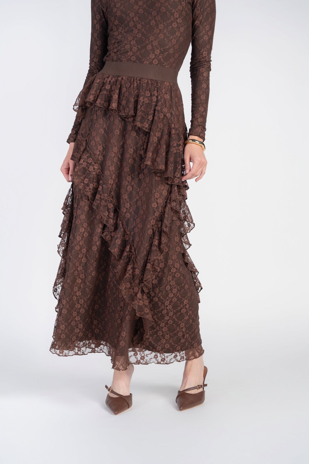 Alison Lace Skirt- Chocolate