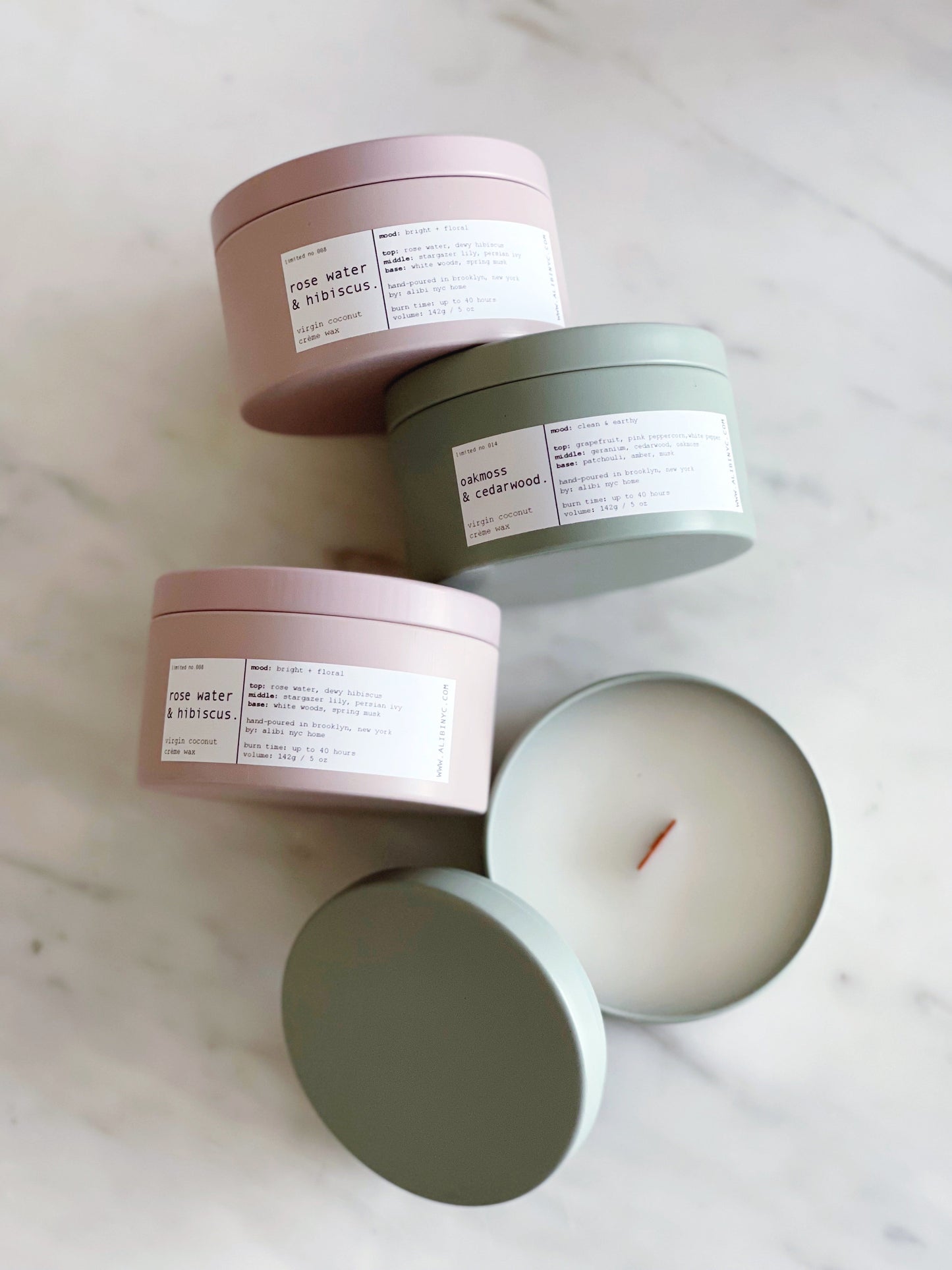 ROSE WATER & HIBISCUS | VIRGIN COCONUT CRÈME WAX & WOODEN WICK TRAVEL CANDLE