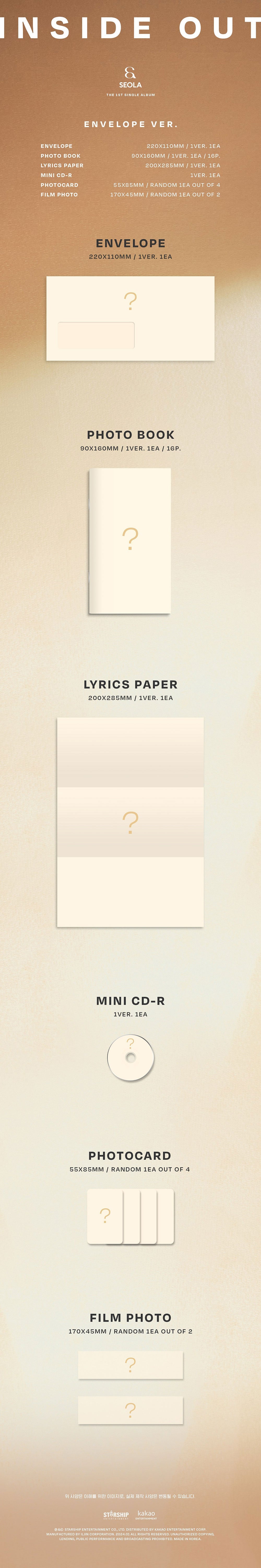 Seola 1st Single Album - Inside Out